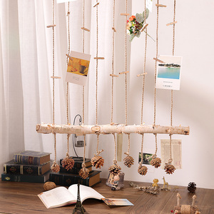 Mystic Arts - Decoración de Pared de Madera con Fotos, Cuerda de Cáñamo Beige, Estilo Rústico, Decoración del Hogar, Artículos Colgantes - Product Image 4