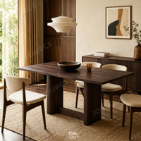 Table à manger rectangulaire pliable et convertible 6 places en bois de ferme traditionnel, éco-responsable, avec pieds à double piédestal pour la maison