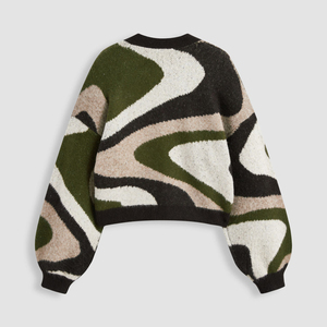 Suéter con Logotipo Personalizado OEM y ODM para Mujer, Diseño Jacquard, Prenda de Punto, Suéter de Algodón para Mujer, Cárdigan, Suéter para Chica - Product Image 3