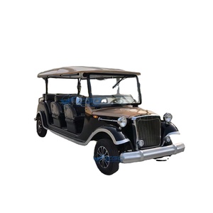Voiture de tourisme classique haut de gamme, buggy antique personnalisé noir, 11 places, chariot électrique vintage pour le tourisme - Product Image 1