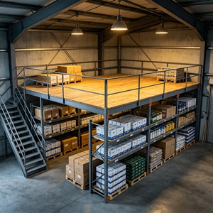 Système d'étagères de mezzanine robuste en acier, revêtu de poudre antirouille, plateforme personnalisée à plusieurs niveaux réglables pour entrepôt - Product Image 2