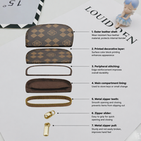 Dompet Kartu Wanita Model Akordion PU Gaya Baru dengan Ritsleting, Kotak Hadiah, Elegan, Mewah, Multi-Kartu, Gaya Korea, Ringkas, Pendek