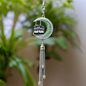 Pendentif en forme de lune en alliage de zinc pour voiture, ornement suspendu, décoration islamique musulmane, accessoires pour le Ramadan, idée <span class=keywords><strong>cadeau</strong></span> pour l'Aïd Moubarak - Product Image 2