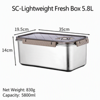 304 Food Grade Eenvoudige Koelkast Fruit Roestvrijstalen Lunchbox Verzegelde Opbergdoos