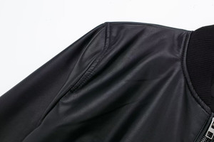 Giacca da Pilota in Ecopelle con Colletto Alto per Donna, Nuovo Stile Retrò Casual Autunno-Inverno - Product Image 3