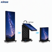 Écran d'affichage LED mobile P1.2 P1.5 P1.8, affichage publicitaire commercial, affiche LED pliable, roues mobiles, affiche LED sur pied