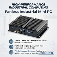 Mini-ordinateur industriel sans ventilateur Minitree 2 LAN 6 COM VGA HD I7 DDR4 MSATA M.2 NVME 2.5"SATA Embedded Box PC Mini PC industriel