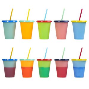 Custom Color Changing PP <b>Reusable</b> Cold Plastic <b>Cups</b> <b>With</b> <b>Lid</b> and Straw for Boiling Water - Product Image 2