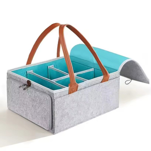Tragbarer Windel-Organizer mit Griff und 3 Herausnehmbaren Aufbewahrungsfächern für Auto und Kinderzimmer - Product Image 1