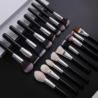 40 pinceaux de maquillage, logo personnalisé Chine, manche en bois naturel, pinceaux de maquillage de qualité