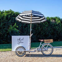 Chariot à bonbons portable en métal personnalisé à 3 roues, tricycle mobile à vendre, utilisation publicitaire, garantie 1 an, fabriqué en Chine