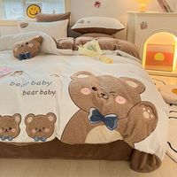 Applique ours blanc textile de maison housse de couette en polaire de lait queen size ensemble de literie pour enfants fournisseur