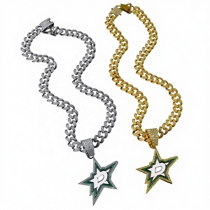 Collane con Ciondolo Squadra di Hockey su Ghiaccio, Catene Cubane Placcate Oro/<span class=keywords><strong>Argento</strong></span>, Gioielli Hip Hop per Regali agli Appassionati di Sport - Product Image 3