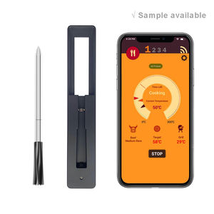 Thermomètre à viande numérique sans fil Bluetooth, plastique, étanche IP67, sonde rechargeable par USB, contrôle intelligent par application, barbecue, <span class=keywords><strong>four</strong></span>, cuisine - Product Image 1