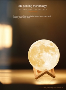 Lampu bulan 3D Modern LED kamar tidur lampu malam Baterai untuk Bluetooth kendali jarak jauh pabrik pasokan langsung untuk grosir - Product Image 6