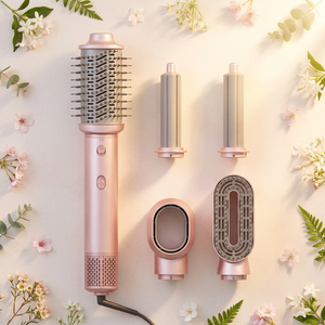 เครื่องจัดแต่งทรงผมแบบลมร้อนความเร็วสูง หวีไดร์เป่าผมแบบม้วนอัตโนมัติ แปรงยืดผมแบบไอออนิก 5 in 1 แปรงลมร้อนไดร์เป่าผมและม้วนผม - Product Image 3