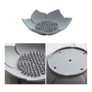 Accesorios de Baño, Jabonera con Forma de Flor, Suave, Fácil de Drenar, Porta Jabón de Silicona para Baño y <span class=keywords><strong>Ducha</strong></span> - Product Image 3
