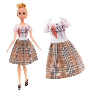 Nuovo Set di Vestiti per Bambole da 30cm con Abito a Quadri, Giocattolo per Bambine, <span class=keywords><strong>Abbigliamento</strong></span> alla Moda (Bambole Non Incluse) - Product Image 4