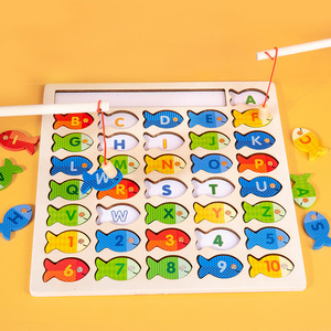 Jeu <span class=keywords><strong>de</strong></span> pêche magnétique en bois pour enfants, alphabet anglais, éducation et développement précoce du bébé, <span class=keywords><strong>jouet</strong></span> <span class=keywords><strong>de</strong></span> coordination œil-main - Product Image 2