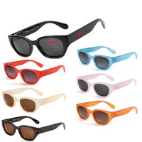 2025 nouveau Vintage rétro oeil de chat lunettes de soleil femmes coloré écologique recyclé plastique UV 400 polarisé bleu rouge vert cadres