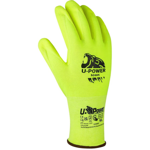 Guantes de Trabajo Fluorescentes Amarillos U-Power Icon, Talla 9L, Agarre de Seguridad - Product Image 3
