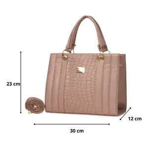 Sac cabas pour femme Fana Mabel, motif crocodile, cuir microfibre, quincaillerie dorée, style minimaliste, usage quotidien - Product Image 4
