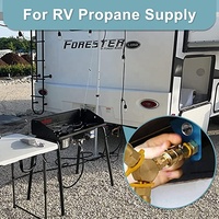 Adaptateur de tuyau de propane pour remorque de 1/4 ''RV Propane Quick Connect Y Splitter pour RV Connect to Tabletop Grill
