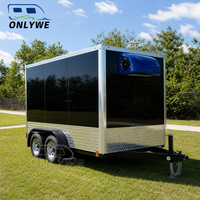 Remolque Refrigerado para Alimentos ONLYWE, Totalmente Equipado, Aislado, Negro y Plateado, Doble Eje, con Termostato Digital para Almacenamiento de Alimentos Congelados