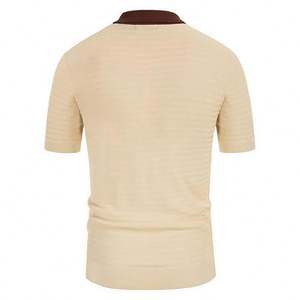 <span class=keywords><strong>Polo</strong></span> da <span class=keywords><strong>uomo</strong></span> 2026 a maniche corte vestibilità ampia, stile casual elegante con motivo a righe, nuovo modello estivo popolare e alla moda - Product Image 3