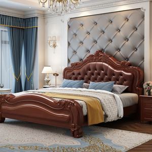 เตียงคิงไซส์ไม้เนื้อแข็งสไตล์ยุโรป เฟอร์นิเจอร์ห้องนอนหรูหรา เตียงควีนไซส์เรียบง่ายแบบนุ่ม เตียงเจ้าหญิงสำหรับงานแต่งงาน เตียงคู่ไม้โอ๊ค - Product Image 2