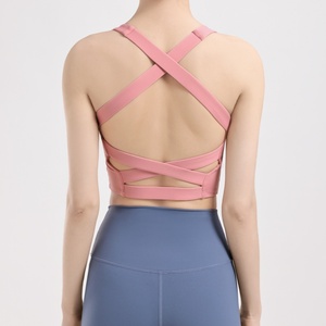 Sujetador Deportivo <span class=keywords><strong>de</strong></span> Moda para Mujer con Tirantes Cruzados en la Espalda y Cuello en U, con Relleno Extraíble, Soporte Medio, para <span class=keywords><strong>Yoga</strong></span> - Product Image 6