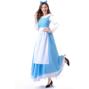 Halloween Adulte Dames Cosplay Manor Maid Costume Party Maid Dress Belle Bleu Tablier Cosplay Costume Set - Product Image 4