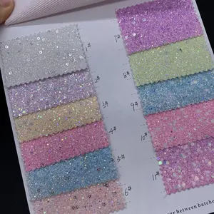 Desain Baru Penjualan Terbaik Shining Pink Faux Kulit Per Meter Mewah Pvc Faux Kulit Multicolor Glitter Kain untuk Sepatu