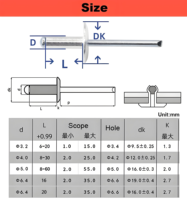 Rivets aveugles à extrémité ouverte sans nickel haute résistance, rivets à tête dôme en fer, 1/8 "-1/4" pouces DIN pour machines lourdes et applications structurelles ASTM