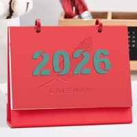 Calendrier annuel créatif 2026, cadeau d'affaires - Calendrier en cuir et papier, gravure artisanale - Calendrier promotionnel d'entreprise, coffret cadeau