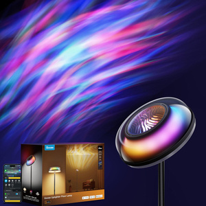 Modern Wave Pattern RGBIC <b>LED</b> Floor Lamp Projector <b>Corner</b> Floor Lamp Warm White Cool White Ambient <b>Lighting</b> for Living Room Bedr - Product Image 3