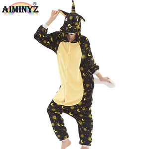 Pijama de Franela <span class=keywords><strong>Polar</strong></span> Térmica para <span class=keywords><strong>Mujer</strong></span>, Talla Grande, Diseño de Pegaso, para Primavera, Otoño e Invierno - Product Image 1