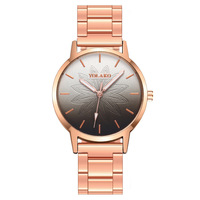Jam Tangan Wanita Fashion Quartz dengan Tali Akrilik, Dial Bunga Berembos Gradasi, Terlaris Lintas Negara