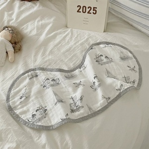 Grand Bavoir pour Bébé, Serviette Anti-Salive 6 Couches en <span class=keywords><strong>Gaze</strong></span> <span class=keywords><strong>de</strong></span> <span class=keywords><strong>Coton</strong></span> et Bambou avec Protection d'Épaule - Product Image 4