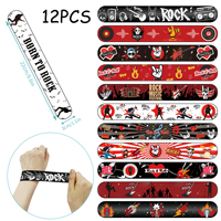 Nouvelle série Rock Pat-Along, bracelet unisexe, 12 bracelets en PVC Rock 'n' Roll pour la décoration de fêtes musicales et les cadeaux