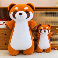 Peluche douce et longue imperméable en forme d'animal de la forêt (raton laveur, renard) en fourrure moelleuse, coussin de sol, décoration de lit, cadeau