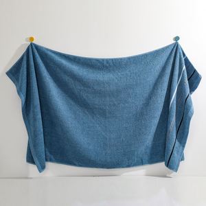 Serviette de bain en coton à bordure rayée, design color block, douce et absorbante, idéale pour la maison - Product Image 2
