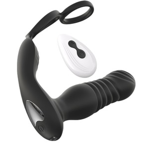 Masseur de prostate Edya à double anneau, vibrateur rétractable en silicone, télécommande, étanche, jouet sexuel pour hommes - Product Image 4