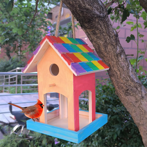 Handmade hiện đại rắn GỖ CHIM nhà tự nhiên hoang dã Bird Feeder cho vườn trang trí nội thất DIY ngoài trời bền vững ráp <span class=keywords><strong>hamster</strong></span> - Product Image 6