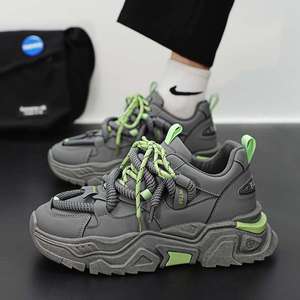 Chaussures décontractées pour hommes Été 2025 Nouvelle tendance polyvalente en maille respirante à lacets rehaussantes style running pour papa - Product Image 4