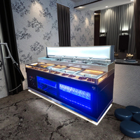 2.0 mètres Commercial Multi-fonctionnel Hot Pot Assaisonnement Réfrigérateur Buffet Refroidissement Par Air Mécanique Trempage Sauce Buffet Table