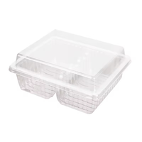 Conteneur à pain carré en plastique personnalisé pour snacks Dessert alimentaire Browine Boîte d'emballage blister Plateau de boulangerie pour biscuit