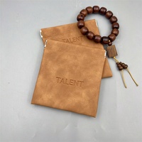 Pochette à fermeture automatique à ressort avec logo en relief, en cuir PU imperméable, pour petits accessoires