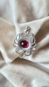 Pendentif coeur en tourmaline rose en argent sterling 925 fait à la main bijoux vintage cadeau - Product Image 6