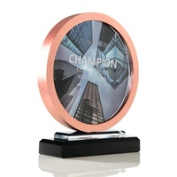 Médailles en cristal vierges personnalisées par le fabricant, plaque en métal ronde or, argent, bronze, récompense de compétition, trophée en cristal par sublimation